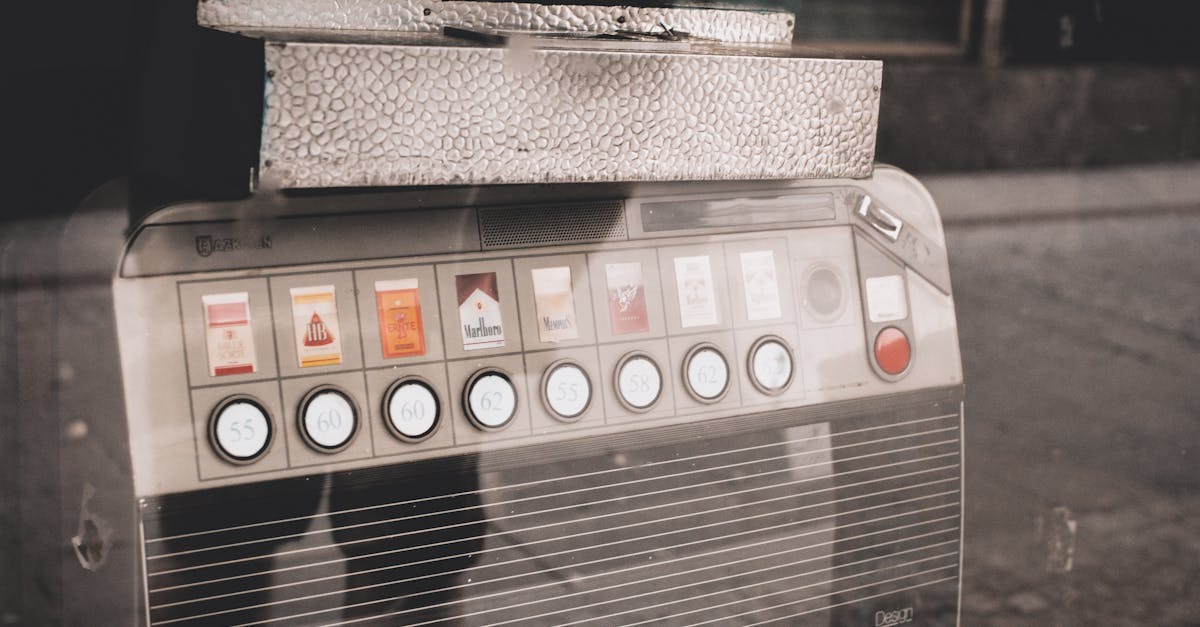 Retro cigarette vending machine on a street, reflecting urban nostalgia and vintage style.