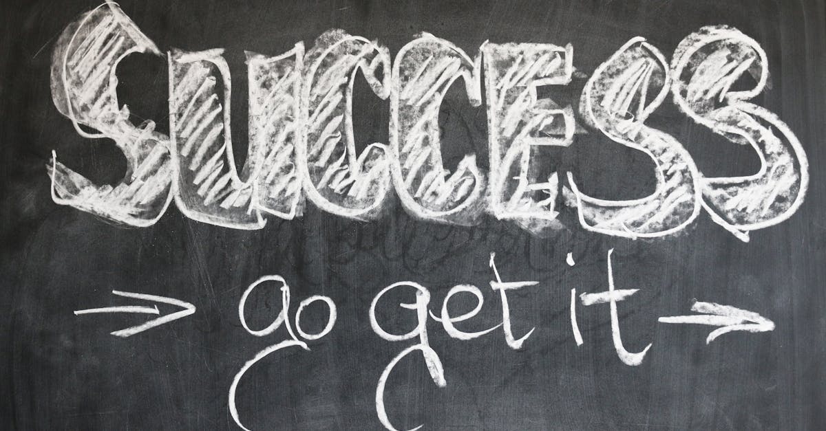 Motivational chalkboard with 'Success - go get it' written in chalk.